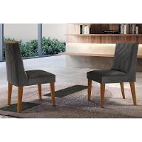 Cadeira Sala de Jantar Nevada Kit 2 Un MDF Imbuia/Grafite - Rufato - 1