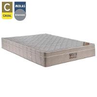 Cama Box Baú Casal Suede + Colchão Ortobom Airtech Molas Ensacadas 138x188x65 Bege