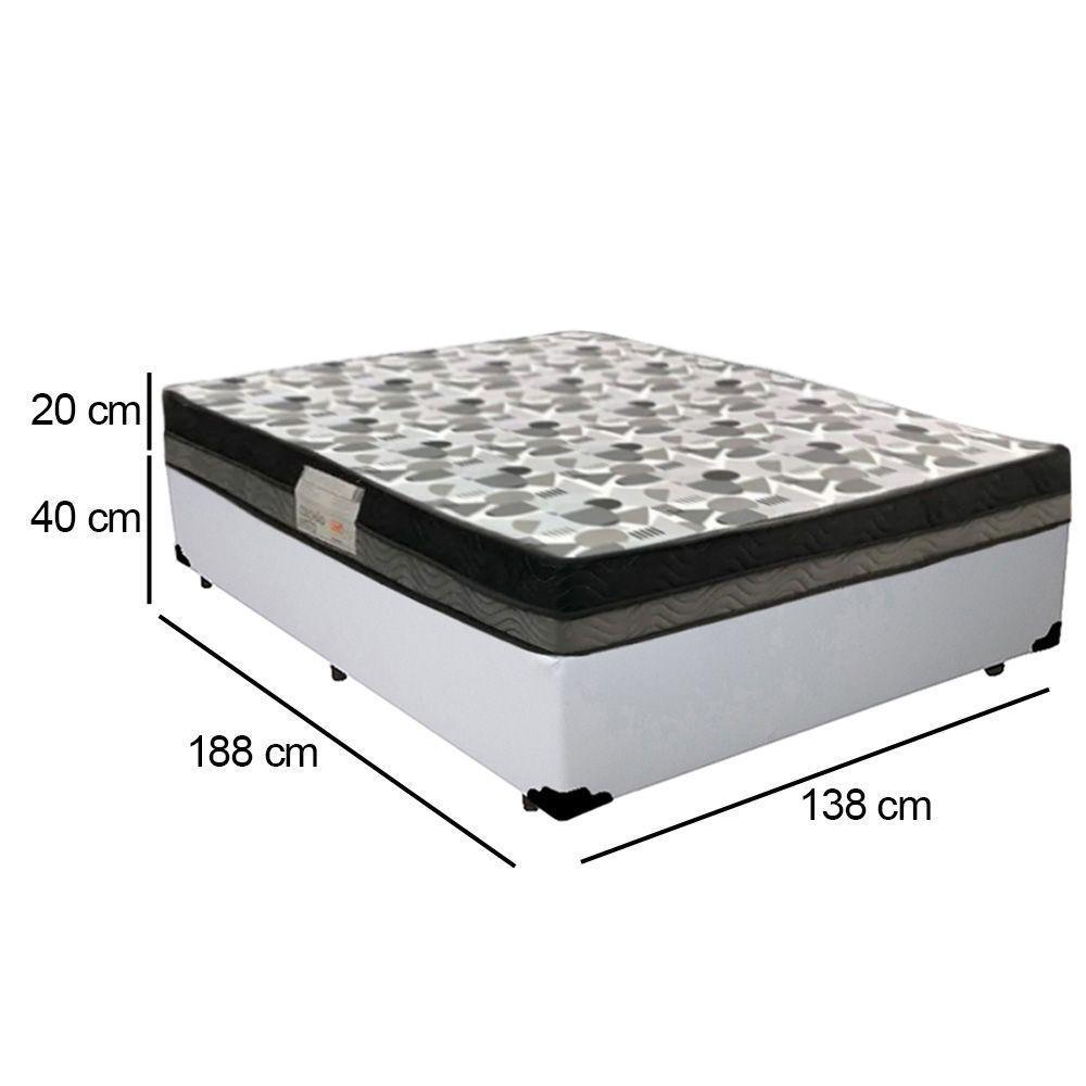 Cama Box Casal Sintético + Colchão Ortobom Iso Dupla Face 138x188x60 Cor:branco - 3
