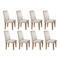 Cadeira Sala De Jantar Lunara Kit 8 Un Imbuia/Veludo Creme - Rufato - 1