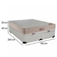 Cama Box Baú King Sintético Bipartido + Colchão Ortobom Airtech Molas Ensacadas 193x203x65 Cor:branco - 3