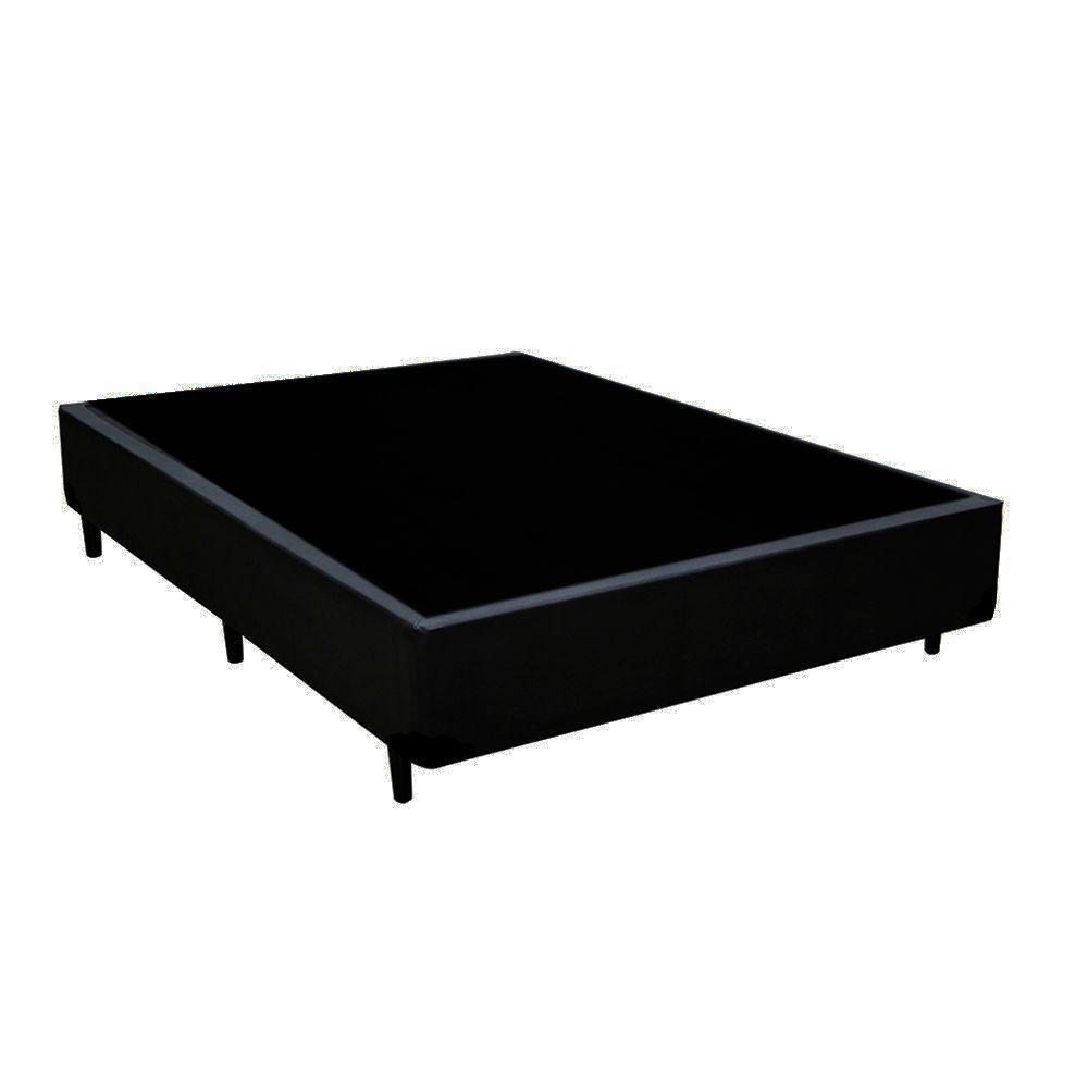 Cama Box Casal Sintético + Colchão Ortobom Airtech Molas Ensacadas 138x188x65 Cor:preto - 5