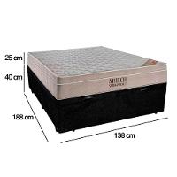 Cama Box Baú Casal Suede + Colchão Ortobom Airtech Molas Ensacadas 138x188x65 Preto - 2