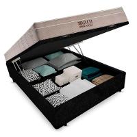 Cama Box Baú Casal Suede + Colchão Ortobom Airtech Molas Ensacadas 138x188x65 Preto - 5