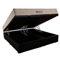 Cama Box Baú King Suede Bipartido + Colchão Ortobom Airtech Molas Ensacadas 193x203x65 Preto - 6