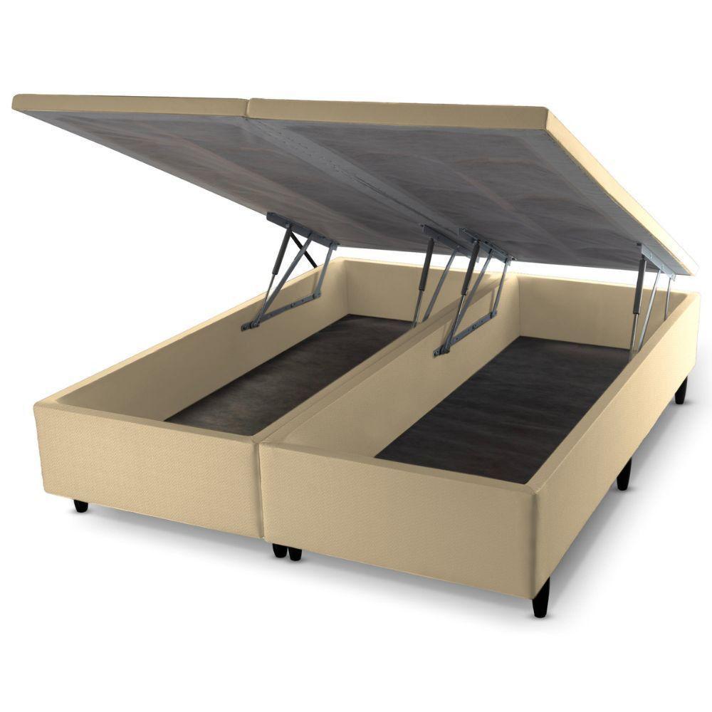 Base Box Baú Queen Size Prince Sued 0,79x1,97x0,41 Bege - 2