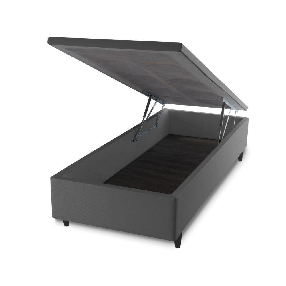 Base Box Baú Solteiro Prince Sued 0,88x1,87x0,24 Cinza - 2