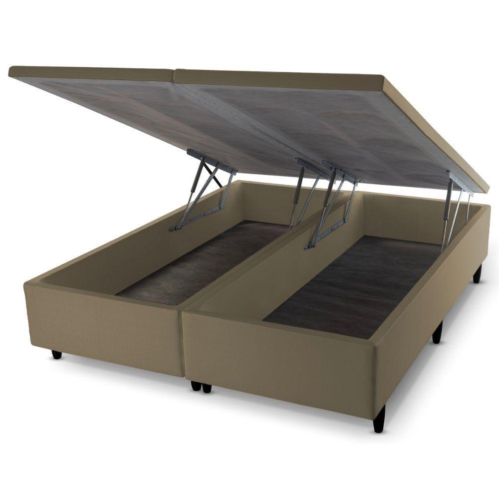 Base Box Baú Queen Size Prince Sued 0,79x1,97x0,41 Tabaco - 2