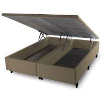 Base Box Baú Queen Size Prince Sued 0,79x1,97x0,41 Tabaco - 2