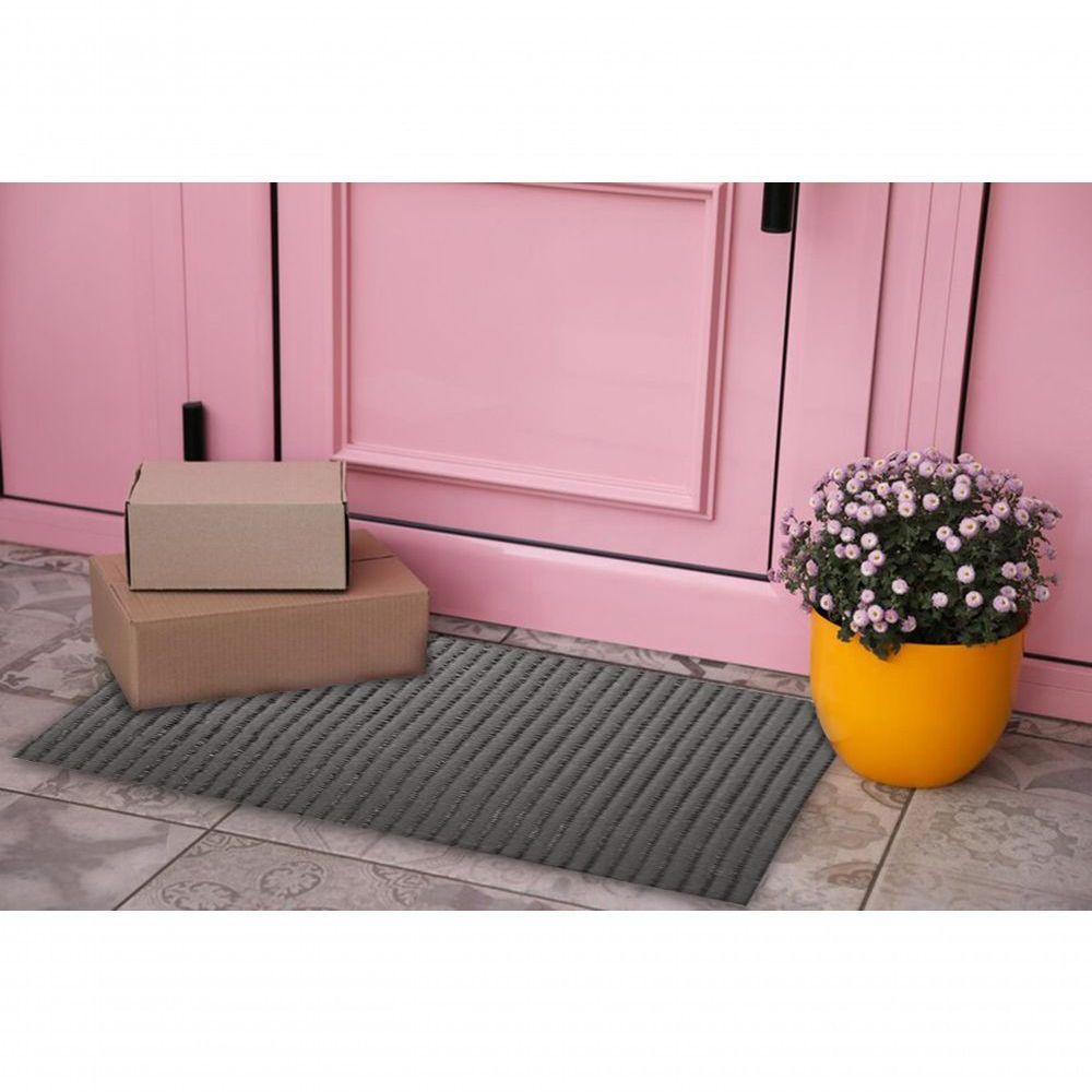 Tapete Passadeira Capacho Emborrachada Antiderrapante 0,65x1,00 Cinza - 3