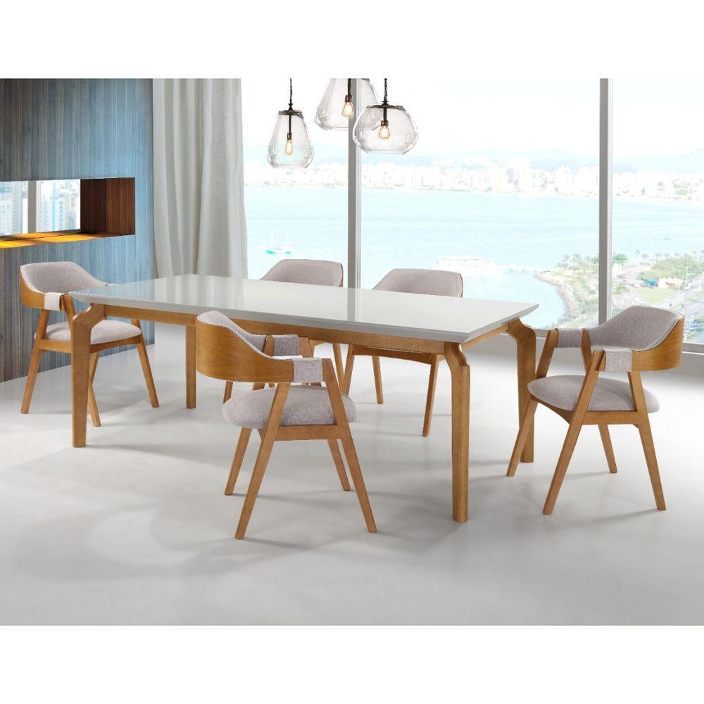 Mesa De Jantar Sofia Tampo Vidro 1.60x0,90 - 1