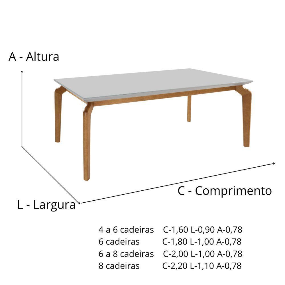 Mesa De Jantar Sofia Tampo Vidro 1.60x0,90 - 2