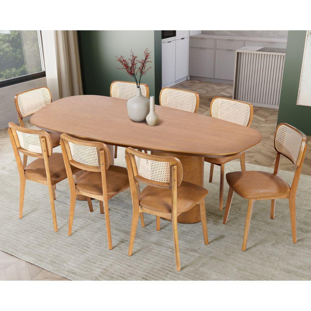 Mesa De Jantar Esmeralda Tampo Madeira Tauari 1,80x1,00 - 1