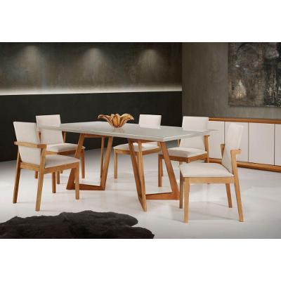 Mesa De Jantar Olimpo Tampo Vidro 1.60x0,90