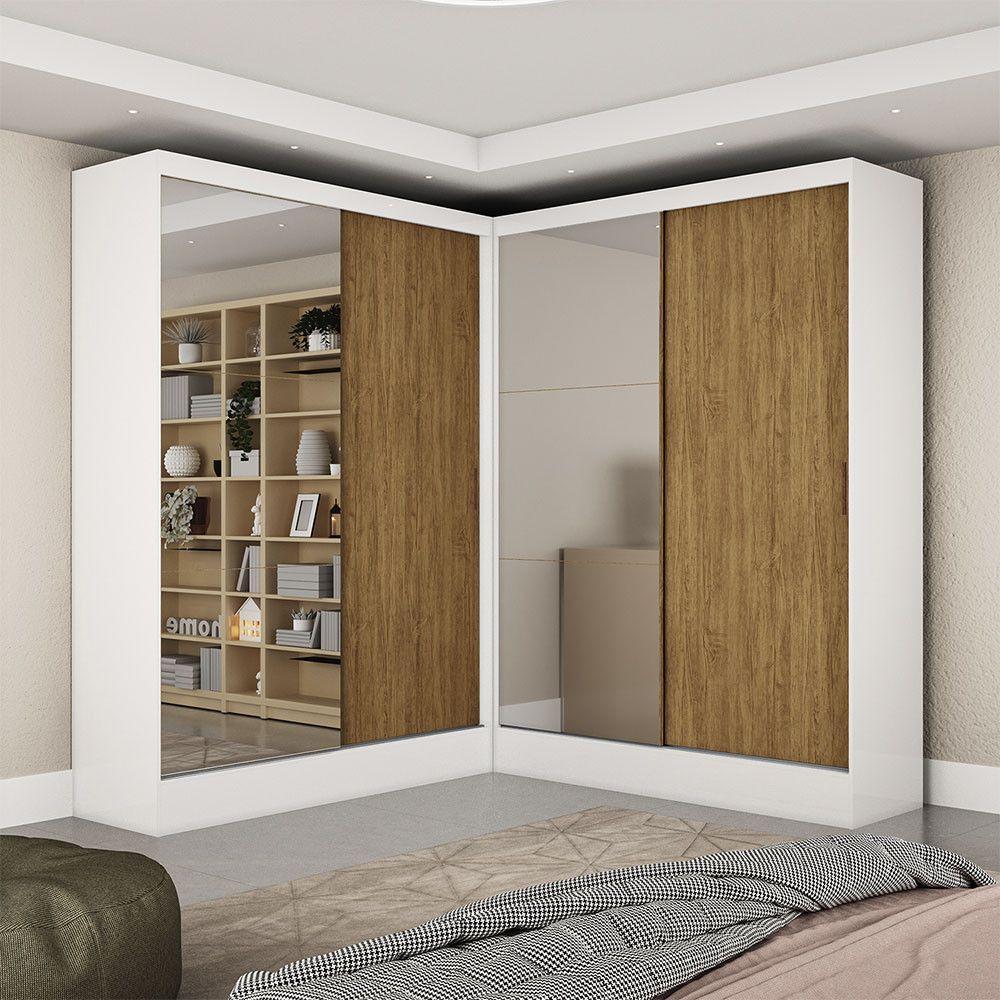 Closet Casal Duplo Belém 4 Portas Plus 4 Gavetas Carioca Móv Branco Cinamomo - 1