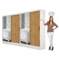 Closet Casal Duplo Belém 4 Portas Plus 4 Gavetas Carioca Móv Branco Cinamomo - 3