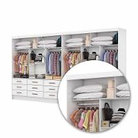 Closet Sevilha 6 Portas Casal Duplo Com Espelho 18 Gavetas Branco - 6