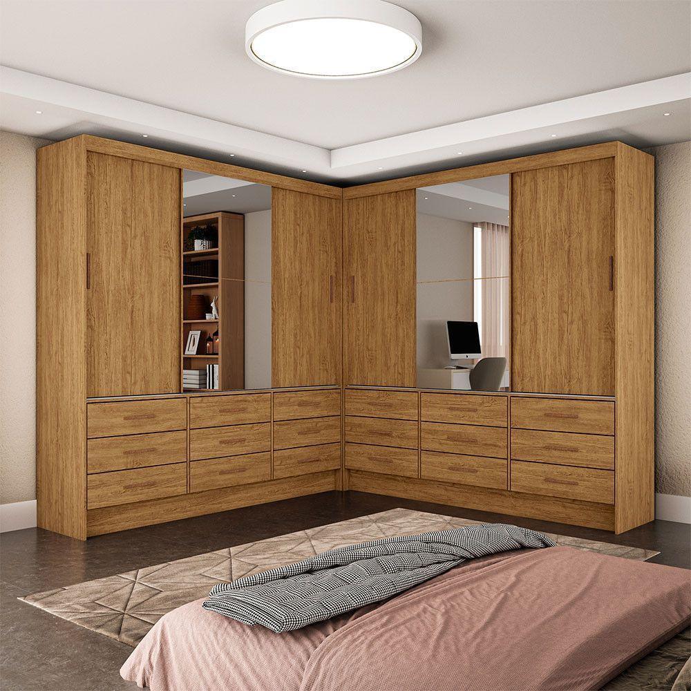 Closet Sevilha 6 Portas Casal Duplo Plus 18 Gavetas Carioca Cinamomo - 1