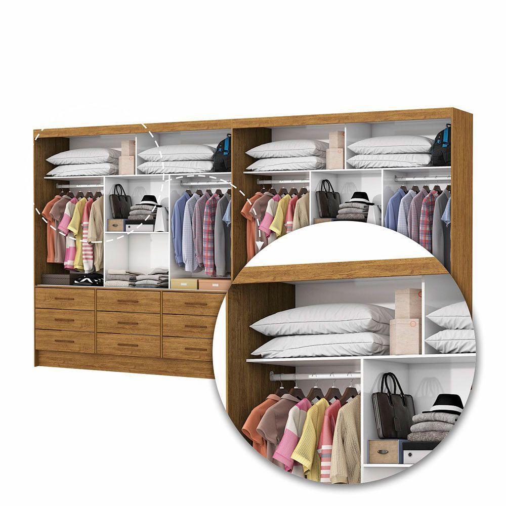 Closet Sevilha 6 Portas Casal Duplo Plus 18 Gavetas Carioca Cinamomo - 5