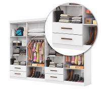 Closet Casal Duplo Lu 8 Portas 4 Gavetas Com Espelho Branco - 7