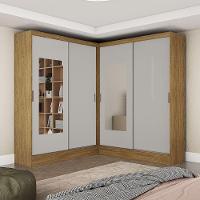 Closet Casal Belém 4 Pts Com Espelho 4 Gvts Carioca Móveis Cinamomo Com Off White - 1