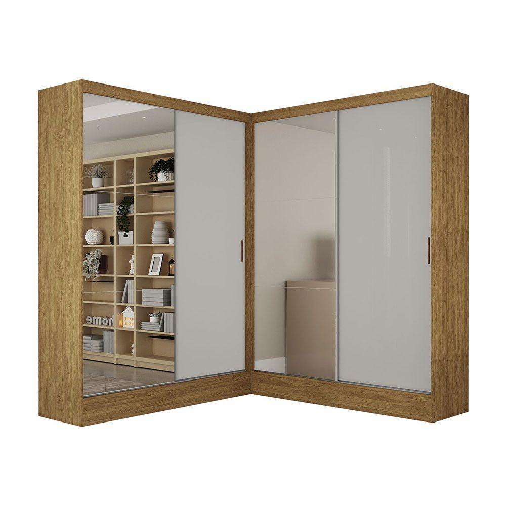 Closet Casal Duplo Belém 4 Portas Plus 4 Gavetas Carioca Móv Cinamomo Com Off White - 7