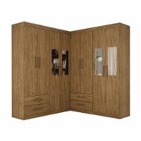 Closet Casal Duplo Lu 8 Portas 4 Gavetas Com Espelho Cinamomo - 3