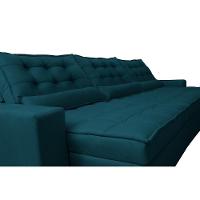 Sofá Retrátil E Reclinável Com Molas Ensacadas Cama Inbox Gold 4,12m Tecido Suede Velusoft Petróleo - 6