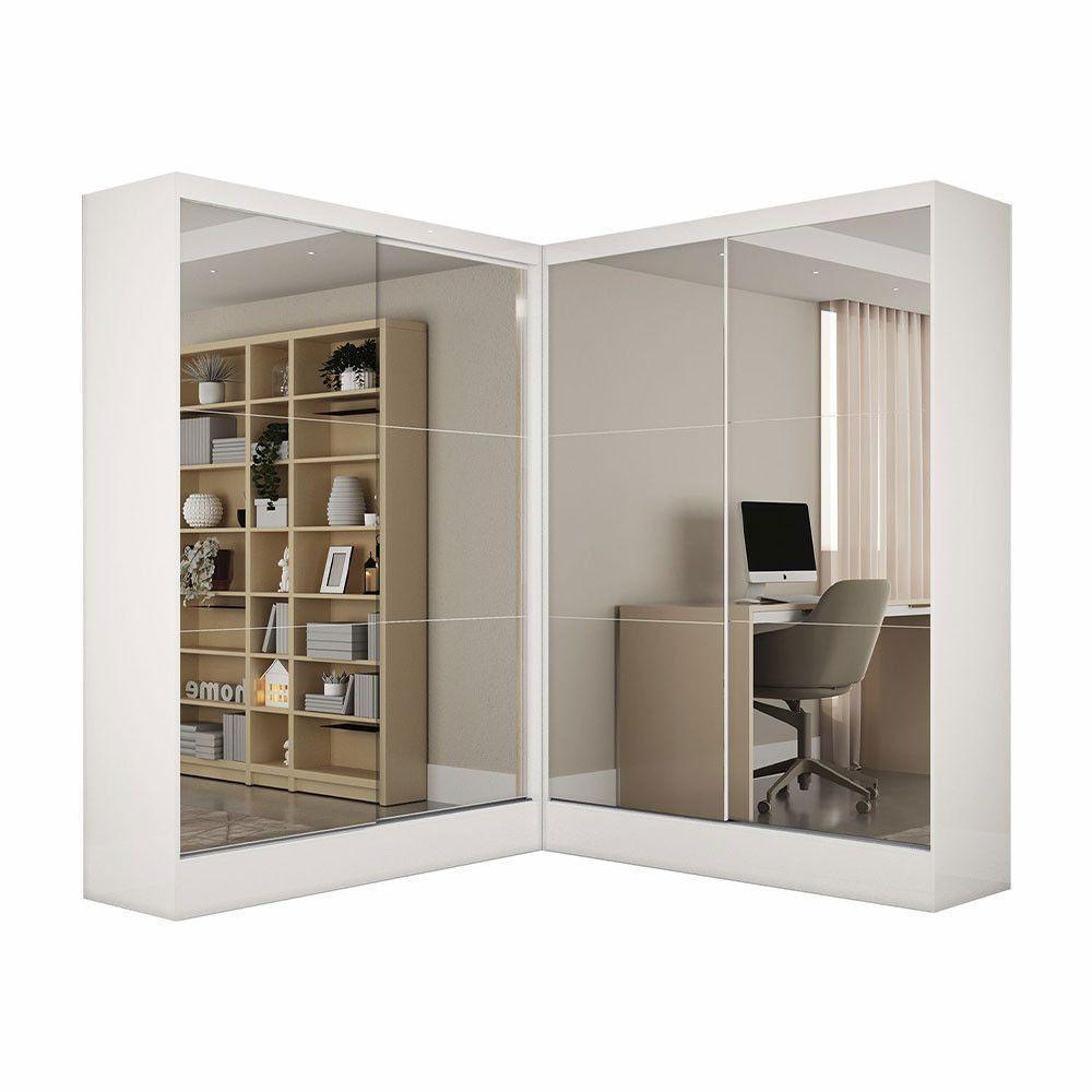 Closet Casal Belém 4 Portas Premium 4 Gavetas Carioca Móveis Branco - 2