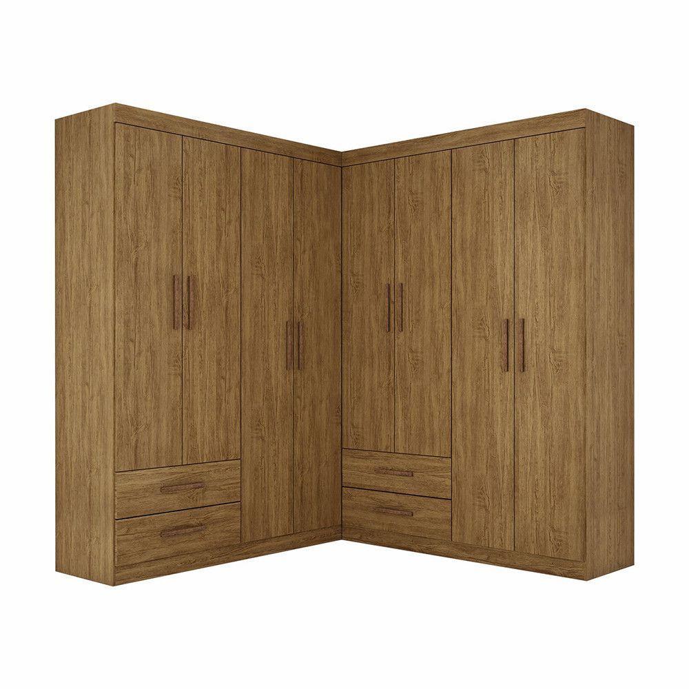 Closet Casal Duplo Lu 8 Portas 4 Gavetas Cinamomo - 3
