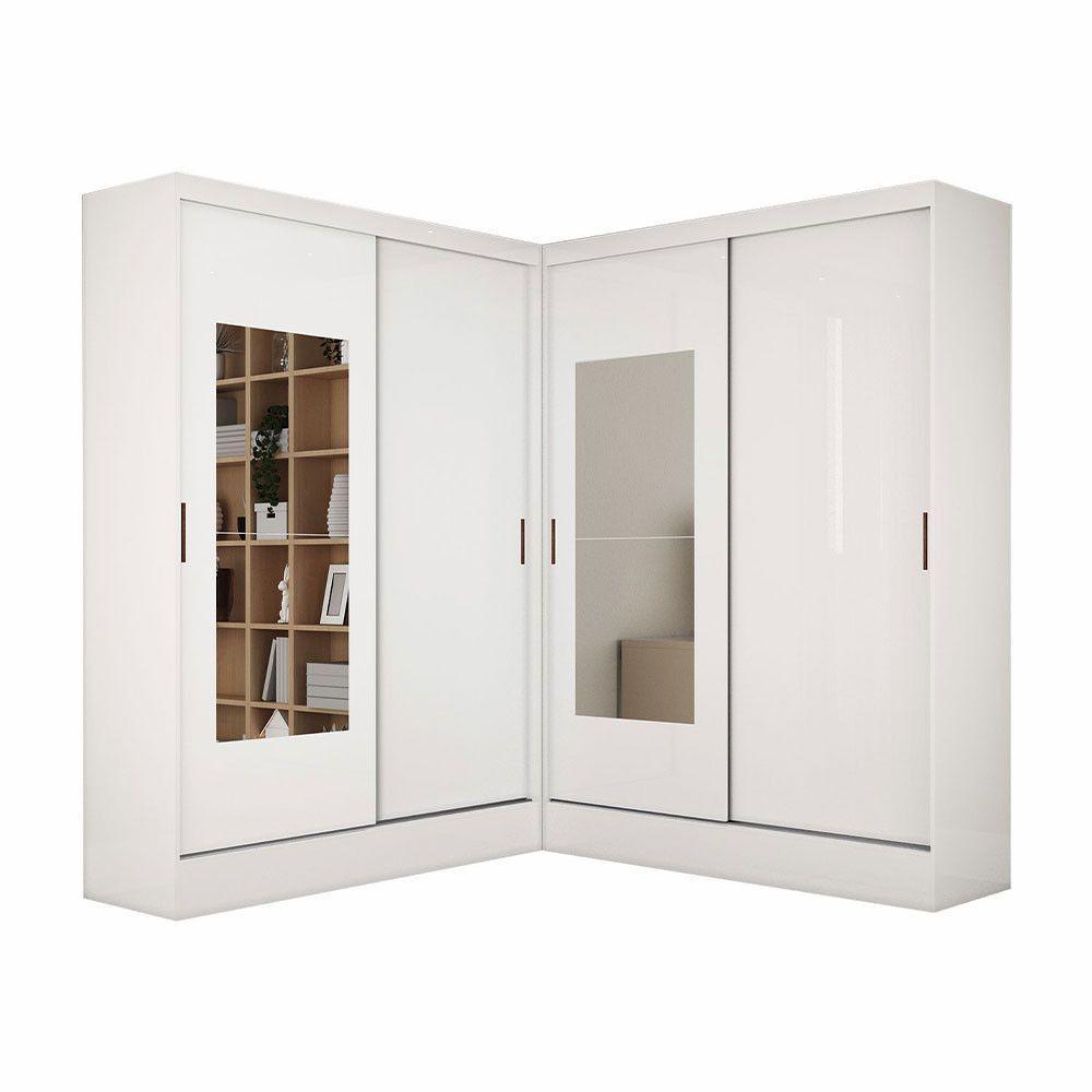 Closet Casal Belém 4 Pts Com Espelho 4 Gvts Carioca Móveis Branco - 2