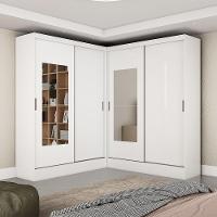 Closet Casal Belém 4 Pts Com Espelho 4 Gvts Carioca Móveis Branco - 1