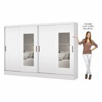 Closet Casal Belém 4 Pts Com Espelho 4 Gvts Carioca Móveis Branco - 3