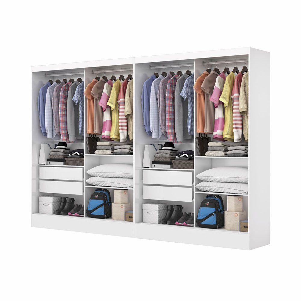 Closet Casal Duplo Belém 4 Portas Plus 4 Gavetas Carioca Móv Branco - 4