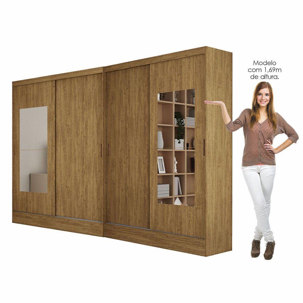 Closet Casal Belém 4 Pts Com Espelho 4 Gvts Carioca Móveis Cinamomo - 6