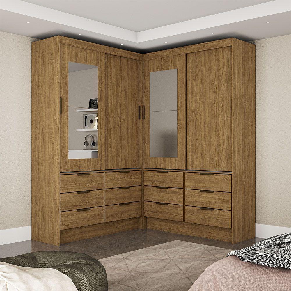 Closet Casal Sevilha 4pts Com Espelho 12gvts Carioca Móveis Cinamomo - 1