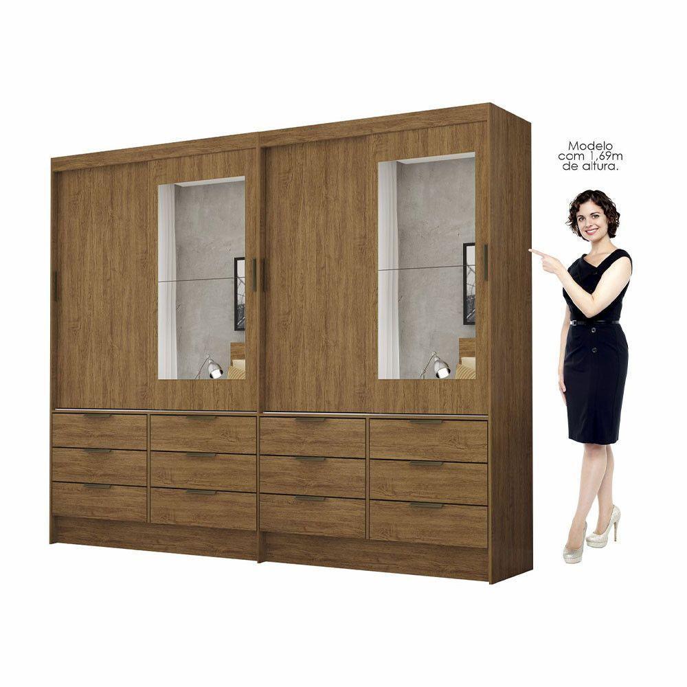 Closet Casal Sevilha 4pts Com Espelho 12gvts Carioca Móveis Cinamomo - 3