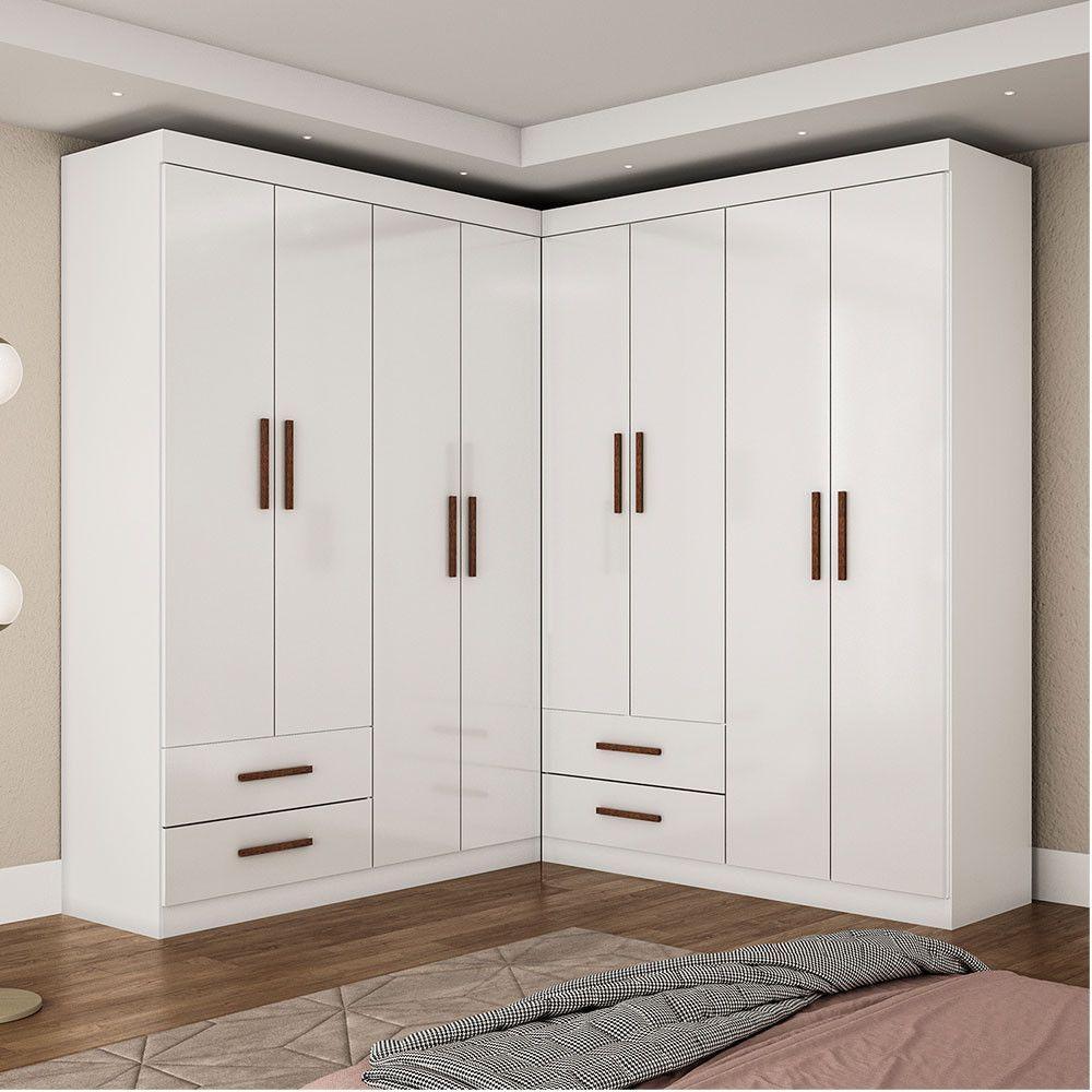 Closet Casal Duplo Lu 8 Portas 4 Gavetas Branco - 1
