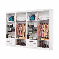 Closet Casal Duplo Lu 8 Portas 4 Gavetas Branco - 2