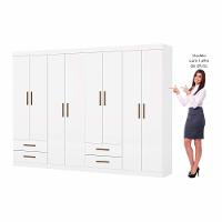 Closet Casal Duplo Lu 8 Portas 4 Gavetas Branco