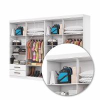 Closet Casal Duplo Lu 8 Portas 4 Gavetas Branco - 6