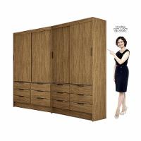 Closet Casal Duplo Sevilha 4portas 12 Gavetas Carioca Móveis Cinamomo - 3