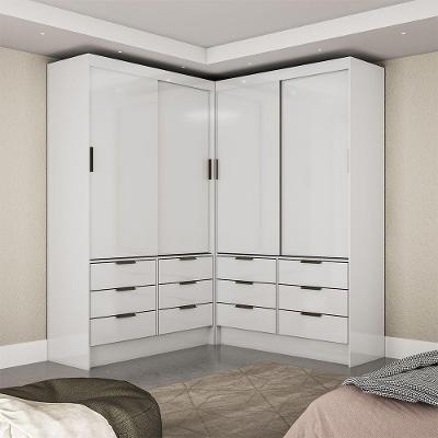 Closet Casal Duplo Sevilha 4portas 12 Gavetas Carioca Móveis Branco