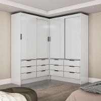 Closet Casal Duplo Sevilha 4portas 12 Gavetas Carioca Móveis Branco - 1