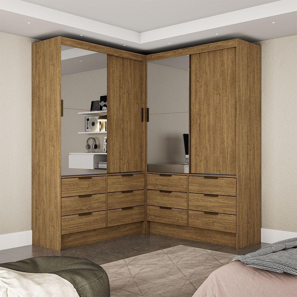 Closet Casal Sevilha 4 Portas Plus 12 Gavetas Carioca Móveis Cinamomo - 1