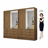 Closet Casal Sevilha 4 Portas Plus 12 Gavetas Carioca Móveis Cinamomo - 3