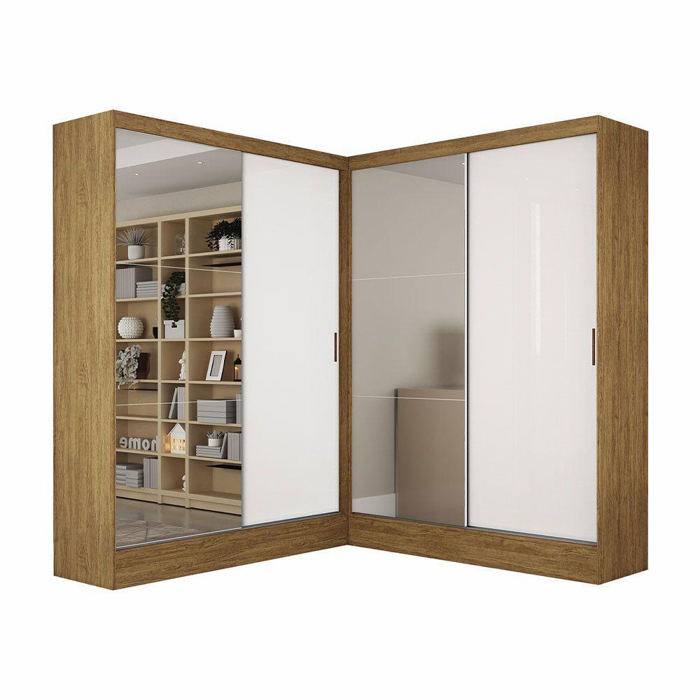 Closet Casal Duplo Belém 4 Portas Plus 4 Gavetas Carioca Móv Cinamomo Branco - 2