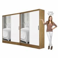 Closet Casal Duplo Belém 4 Portas Plus 4 Gavetas Carioca Móv Cinamomo Branco - 3