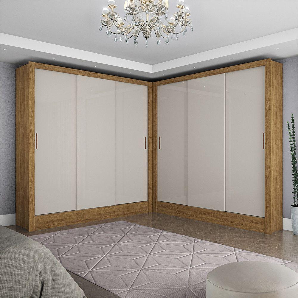 Closet Casal Duplo Dubai 6 Portas 6 Gavetas Cinamomo Com Off White - 1