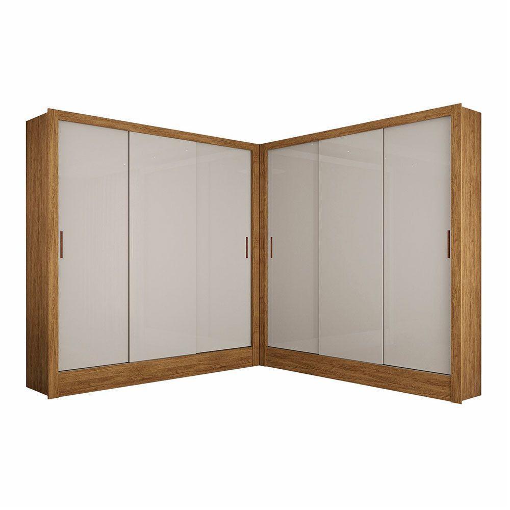Closet Casal Duplo Dubai 6 Portas 6 Gavetas Cinamomo Com Off White - 3